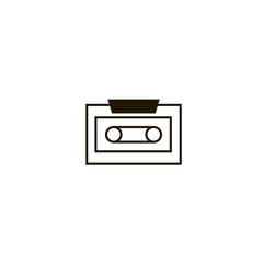 Sticker - cassette icon. sign design