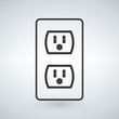 Illustration of a 110v power outlet isolated on a modern background.