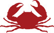 Vector illustration crab red silhouette. Crab icon. Seafood shop logo branding template for craft food packaging or restaurant design.