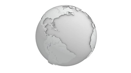 Poster - White 3D Globe Background. Seamless loop