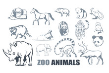 Set Of Different Zoo Animals. ZOO.