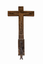 Wooden Cross Isolated On White