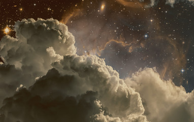 Wall Mural - Space Clouds Art Background Vintage Colors Wallpaper 