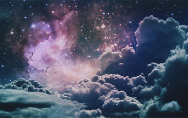 Wall Mural - Space Clouds Art Background Vintage Colors Wallpaper 