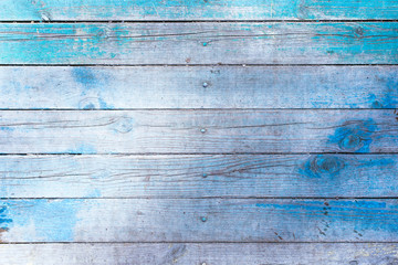 Wall Mural - Wooden rustic pattern - old boards with remains of blue paint