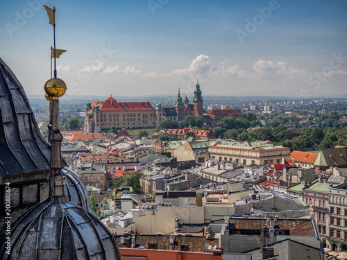 Zdjęcie XXL Widok z lotu ptaka starego centrum miasta w Krakowie