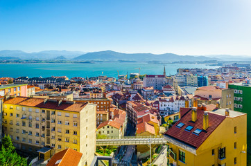 Poster - Aerial view of Santander taken from the upper funicular station, Spain