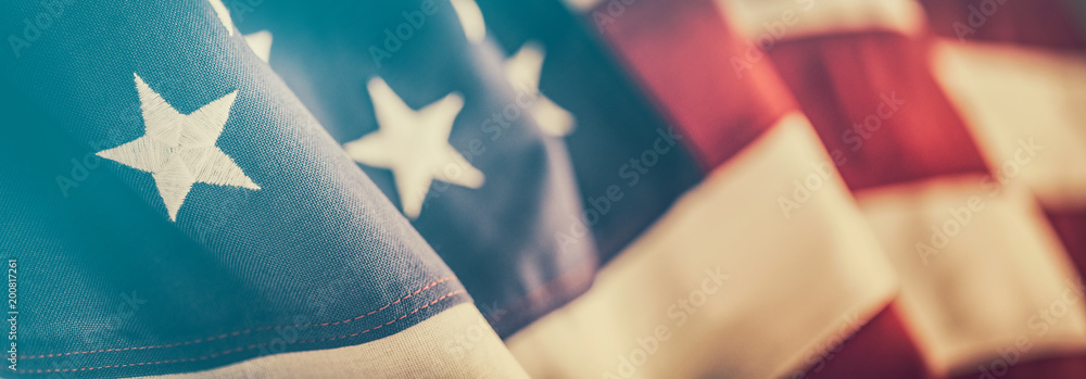 American flag for Memorial Day, 4th of July, Labour Day - obrazy, fototapety, plakaty 