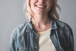© Yakobchuk Olena - Close up of female face with snow white teeth. Isolated on background