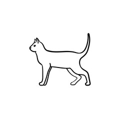 Sticker - Cat hand drawn outline doodle icon. Domestic animal - cat vector sketch illustration for print, web, mobile and infographics isolated on white background.