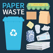 Papar and cardboard waste for recycling