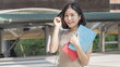 student fashion teen girl with education book