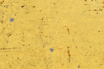 Texture of dirty yellow rusted metal