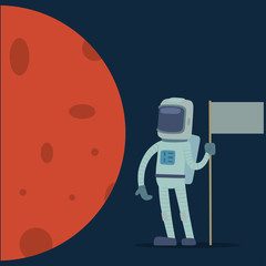 Wall Mural - Astronaut in space vector character having fun spaceman galaxy cosmos atmosphere astronautics system fantasy traveler man.