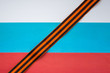 St. George ribbon on the flag of Russia