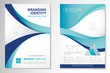 © imoooun - Template vector design for Brochure, Annual Report, Magazine, Poster, Corporate Presentation, Portfolio, Flyer, infographic, layout modern with blue and green color size A4, Front and back.