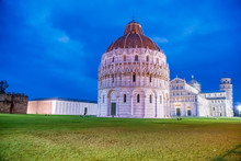 Pisa Baptistery At Night, Square Of Miracles