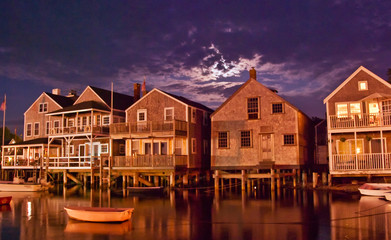 Poster - Homes over Water on Nantucket Coastline