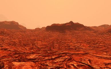 Wall Mural - 3d rendering planet mars lanscape