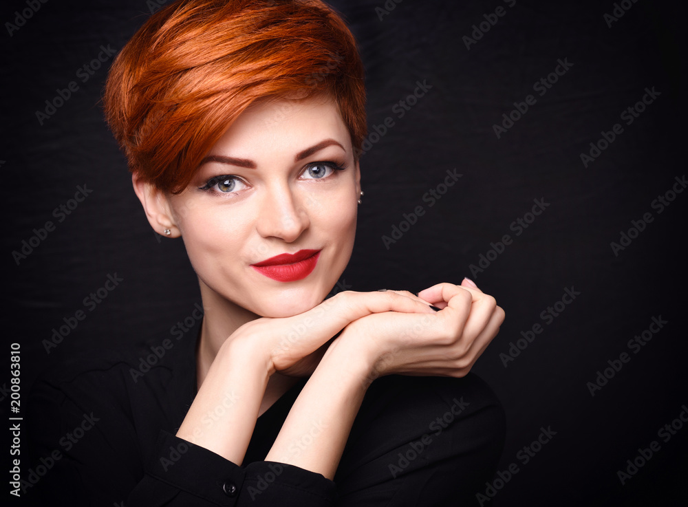 Photo Art Print Portrait Of A Beautiful Young Red Haired Woman