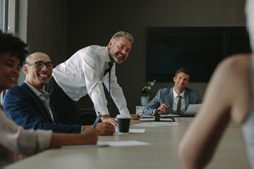 Wall Mural - Group of corporate professionals during meeting