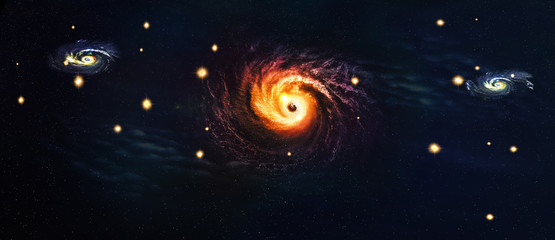 Wall Mural - galaxy and starlit sky, 3d rendering