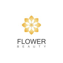 Gold Flower Beauty Logo Vector
