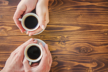 Wall Mural - A cup of coffee. Selective focus.   