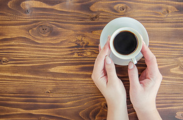 Wall Mural - A cup of coffee. Selective focus.   