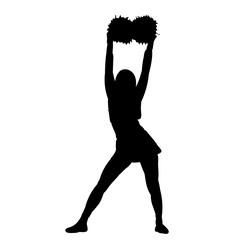 Sticker -  isolated, icon, silhouette girls dances cheerleaders, sports, cheerleading