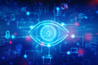 © blackboard - Biometric screening eye, Digital eye, Security concept, cyber security Concept