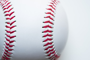 Poster - close up baseball on white background, sport concept