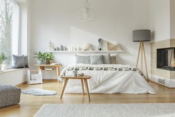 Cozy, spacious bedroom interior