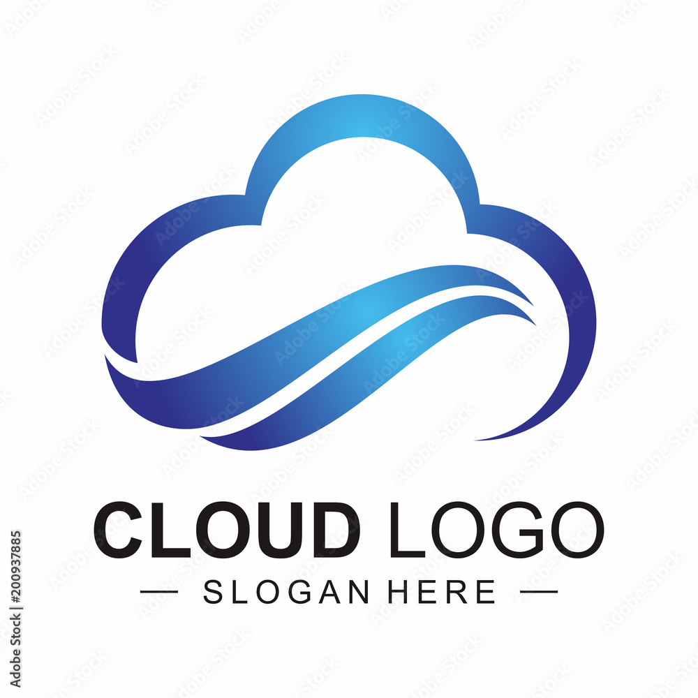 Cloud Logo Vector Silhouette Stock Vector | Adobe Stock