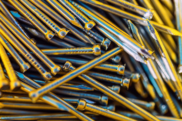 Wall Mural - Background of metal nuts bolts and nails