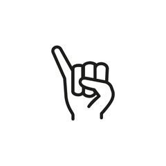 Sticker - Fist with elongated little finger line icon