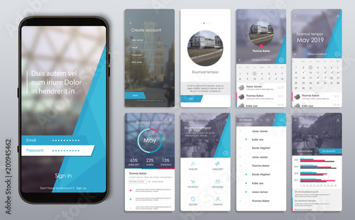 Design of the mobile application UI UX A set of GUI Design of the mobile application UI UX A set of GUI