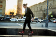 © Alex - rollers on marble. driving on rollers in the city. tricks.