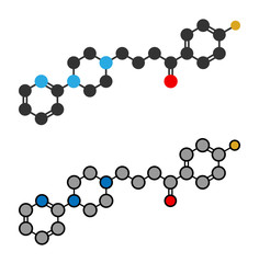 Sticker - Azaperone antipsychotic drug molecule.