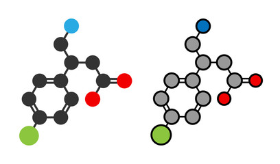 Sticker - Baclofen drug molecule.