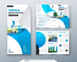 © great_bergens - Tri fold brochure design with circle, corporate business template for tri fold flyer. Layout with modern photo and abstract circle background. Creative concept folded flyer or brochure.