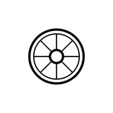Fototapeta Tęcza - round window icon. Element of door, window and gate for mobile concept and web apps. Thin line icon for website design and development, app development. Premium icon