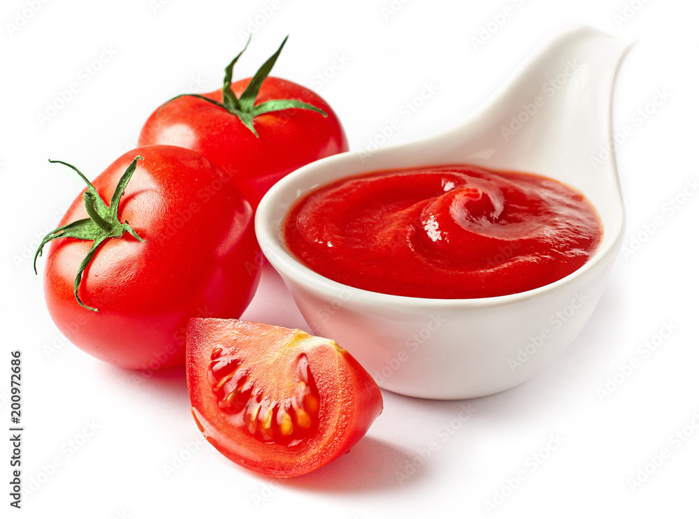 bowl of tomato sauce ketchup - obrazy, fototapety, plakaty 