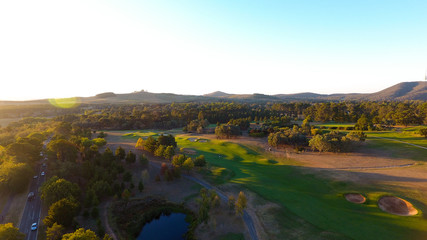 Wall Mural - Aerial view of a golf course