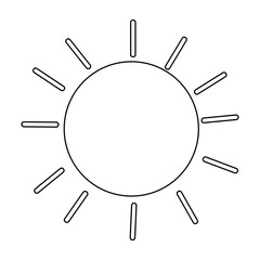 Sticker - sun icon over white background, vector illustration