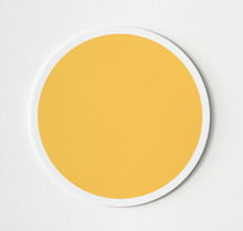 Yellow Circle Button Icon Isolated