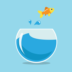 Canvas Print - Golden fish jumping