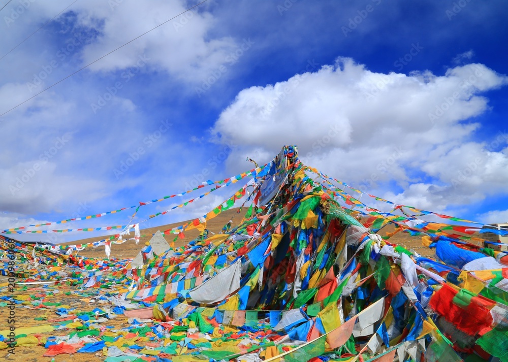願いの旗、タルチョ、チベット Stock Photo | Adobe Stock