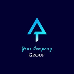 elegant company logo design with triangle shape