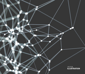 Wall Mural - lattice structure. science or technology background. graphic design. 3d grid surface. abstract vecto
